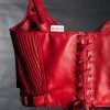 red leather biker corset