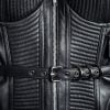 black peplum corset