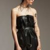 AFTERPARTY BLACK WRAP LEATHER DRESS