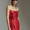 AFTERPARTY CHERRY WRAP LEATHER DRESS